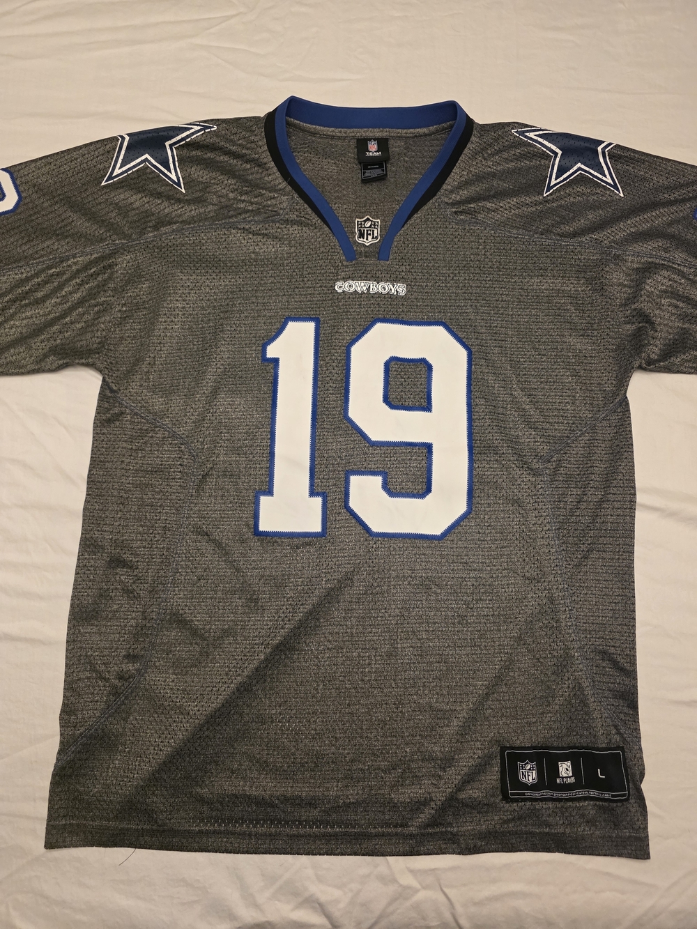 NFL Team Apparel Dallas Cowboys #19 Gridiron Gray Jersey Size Large